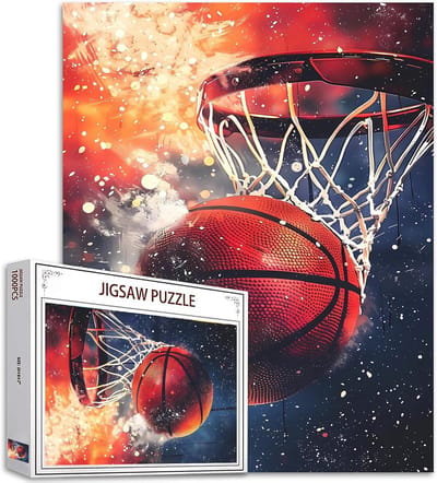 Uitdagende Legpuzzel 1000 Stukjes Basketbal Thema voor Volwassenen - Huisdecoratie Knutselproject