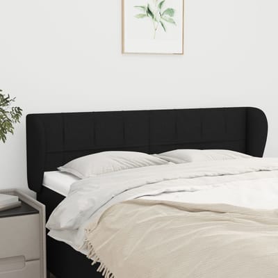 vidaXL - Hoofdbord - met - randen - 147x23x78/88 - cm - stof - zwart