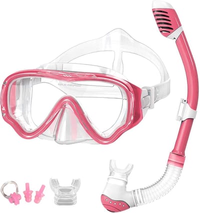 Snorkelset voor kinderen 4-12 jaar met panoramisch gezichtsveld en anti-lek technologie