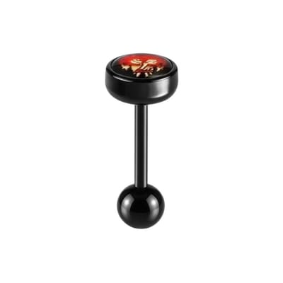 Aramat Jewels | Tongpiercings | Zwarte Bioplast Tongpiercing hem en haar | Ster | |8mm | Kunststof | Volwassenen | Verkleurd niet