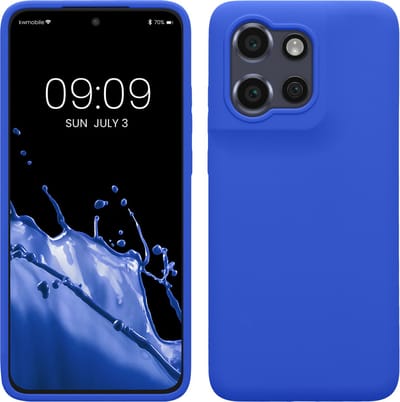kwmobile telefoonhoesje geschikt voor Motorola Edge 60 Neo / Edge 50 Neo / ThinkPhone 25 - Hoesje met siliconen coating - Smartphone case in Baltisch blauw