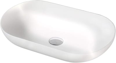 Witte Wastafel - Ovaal Wasbak - Badkamer Installatie - Smalle Rand - 54x34x10.5 cm - Mat Wit