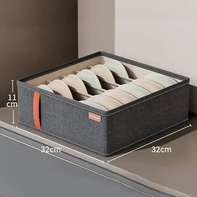 Without Lemon - Set van 2 - BH's Organizer - 6 vakken - Opberger - Verdeler - Lade - 32x32x11CM - Donker Grijs