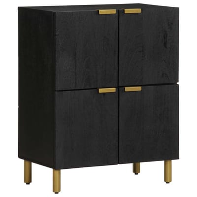 vidaXL - Dressoir - 60x33x75 - cm - bewerkt - hout - zwart