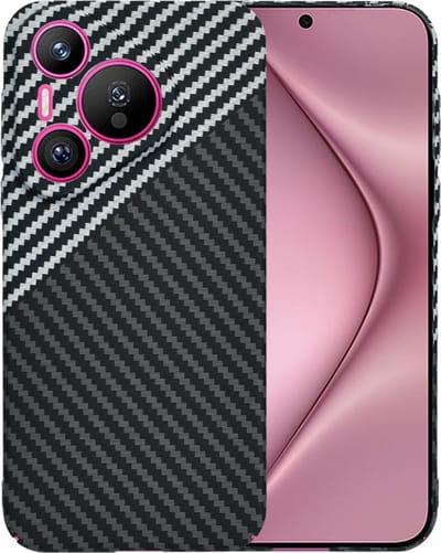 Hoesje geschikt voor Huawei Pura 70 - Techsuit Carbonite FiberShell Carbon Back Cover - Wit/Zwart