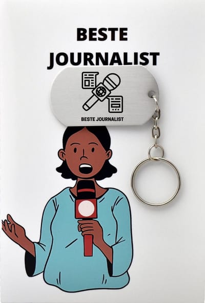 Beste Journalist Sleutelhanger inclusief kaart – Journalist cadeau – beste Journalist- Leuk kado voor je Journalist om te geven - 2.9 x 5.4CM