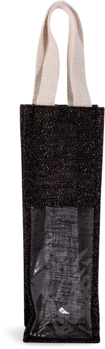 Kimood Flessentas van jute KI0267 - BLACK / SILVER - One size