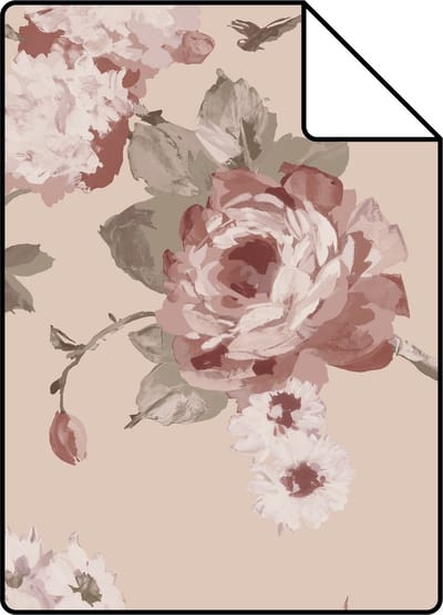 Proefstaal ESTAhome behang vintage bloemen roze - 26.5 x 21 cm - 139476-S