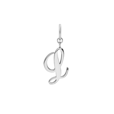 Lucardi Dames Stainless steel bedel letter - Hanger - Staal - Zilverkleurig