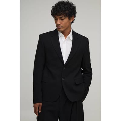 Linnen-look Blazer Met Relaxed Fit | Black | Size 38