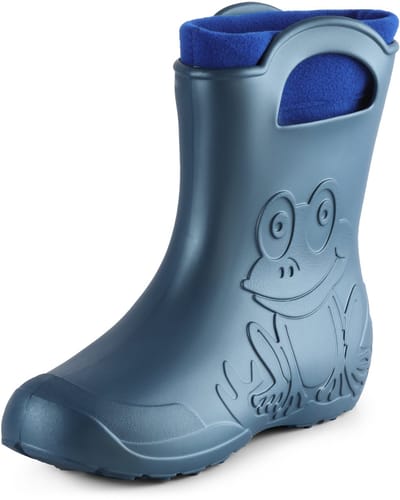 Ladeheid LA-CA-FrogWoWinter Dames Regenlaarzen - Rubber - met Binnenschoen - EVA - Wasbare Binnenschoen - Metallic blauw-2 - 36/37