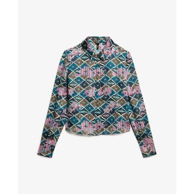 Dames transparante glinsterende blouse met lange mouwen Superdry