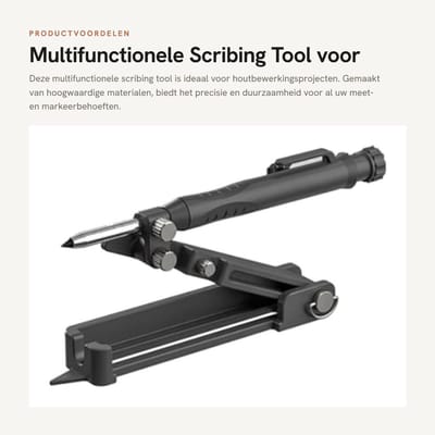 Dailygoods- Scribing Tool Hoogwaardige Aluminiumlegering - Multifunctioneel Gereedschap - Houtbewerking - Precisie - Duurzaam - Waterbestendig - Markeerstift