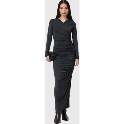 AllSaints Hanako Cupro Dress Black Taglia: 6 | Maxi abiti Outlet | Donna | Nero