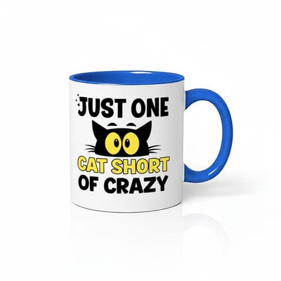 Grappige Kattenmok - Just One Cat Short of Crazy Koffiemok
