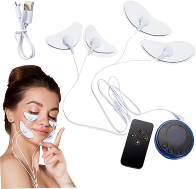 Microstroom-liftapparaat met patchpads, 8 modi aangepaste massager, 19 snelheden microstroom gezichtsconditioneringsapparaat, elektrische gezichtsmassager