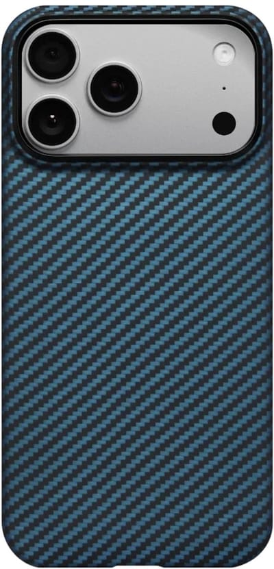 Pitaka Ultra Slim Hoesje iPhone 17 Pro – Compatibel met MagSafe – Krasbestendige Camera Bedieningsknop – Vervaardigd uit Luchtvaartwaardige Aramidevezel - Blauw