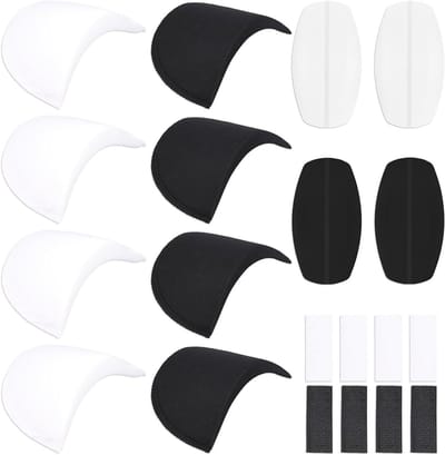 Schouderpads - Zelfklevende Kussens - Kleding Verbeteren - Ademend Schuim - 4 Paar - Zwart Wit