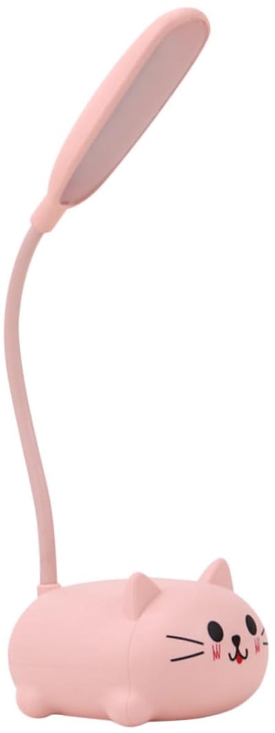 carmdering - Schattige Kat Bureaulamp - Kawaii Tafellamp - Nachtlampje - USB Opladen - 360 Grad Verstelbaar - Plastic - Roze Design - Veilig Voor Ogen - 1 Stuk