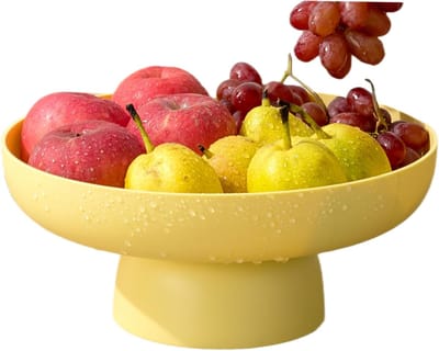 Famanu – Fruitstandaard opbergrek – multifunctionele fruitschaal voor snack en cake (geel)