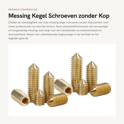 Zeskantstiftschroef M6×8mm - Messing - Inbuskop - 10 Stuks - Schokbestendig - Duurzaam - Antiroest - Inbusschroef