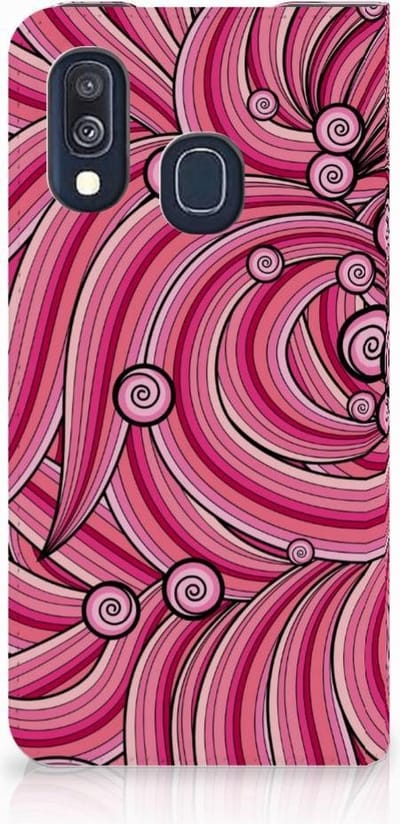 Samsung Galaxy A40 Bookcase Swirl Pink