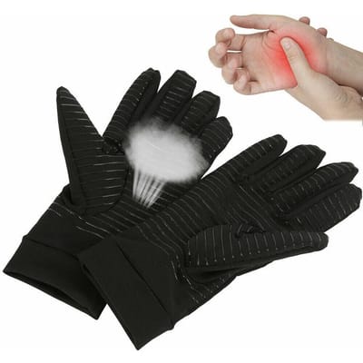 Gant d'Arthrite Doigt Entier Gants de Compression Infusés de Cuivre Gants d'Arthrite en Cuivre Antidérapants S(for 2-4kg) gray