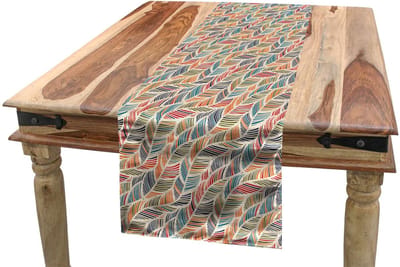 ABAKUHAUS Boho Tafelloper – veren-golven – 40x180 cm