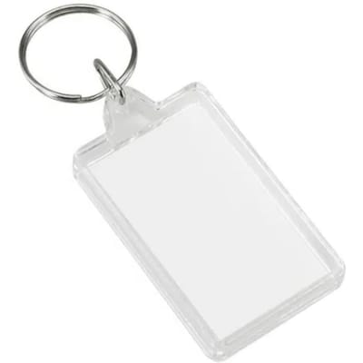 100 Pièces Porte-clés Rectangulaire Transparent Cadre Photo Acrylique Plastique Porte-clés Support Photo pour Voyage white