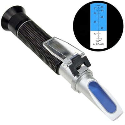 GELLDG Suikerrefractometer - Honingrefractometer - Wijnrefractometer - Met ATC-functie - Geschikt voor het meten van het suikergehalte - Draagbare refractometer - Geschikt voor brouwers, bierbrouwers, fruittelers, etc.