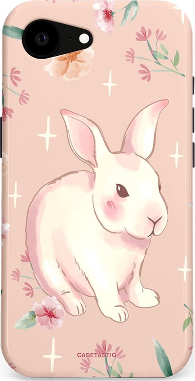Casetastic Hoesje Geschikt voor Apple iPhone 16e Magsafe - Stijlvolle Beschermende Duo-layer Case - Schattig konijntje