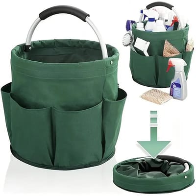 Opvouwbare Draagbare Opbergmand｜Multifunctionele Gereedschaps- en Opbergemmer｜600D Oxford Stof Militair Groen