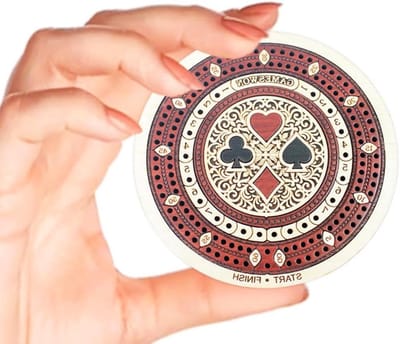 Houten Cribbage Bord - Reisspel - Familie Spelletjes - Handgemaakt Inlegwerk - 4 Inch - Natuurlijke Kleuren