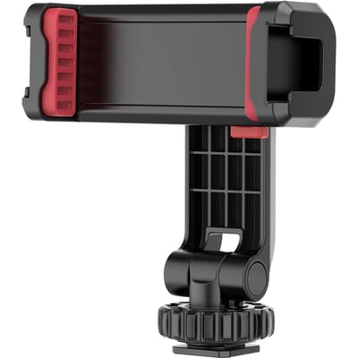 Pince de support de téléphone multifonctionnelle, support de trépied de téléphone rotatif à 360 ° avec deux supports de chaussures froides pour Smartphone Vlog noir