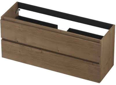 INK - Onderkast 2L Greeploos Houten Keerlijst Fineer - 1200x400x520 Mm - Ash Grey Fineer
