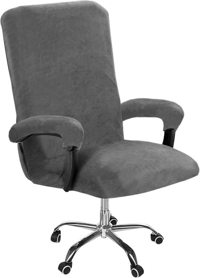 Verstelbare Velours Stoelhoes voor Kantoorstoel met Armleuningen - Elastische, Verwijderbare Bescherming voor Gaming en Bureau Stoelen