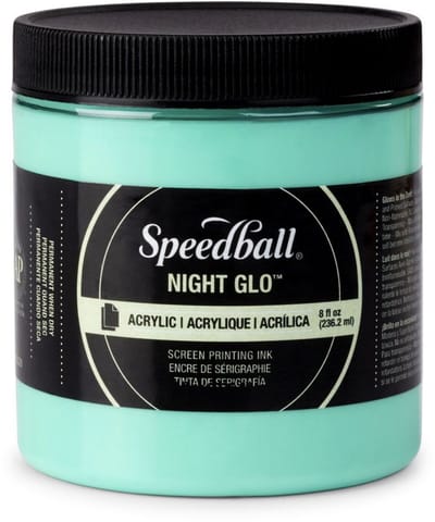 Speedball Acrylic ink night glo green screen printing