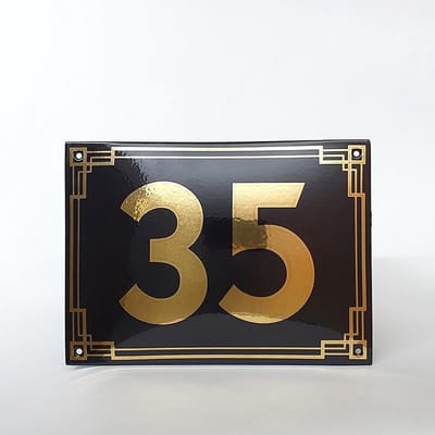 Art deco | jaren ’30 | luxe emaille huisnummer - 35