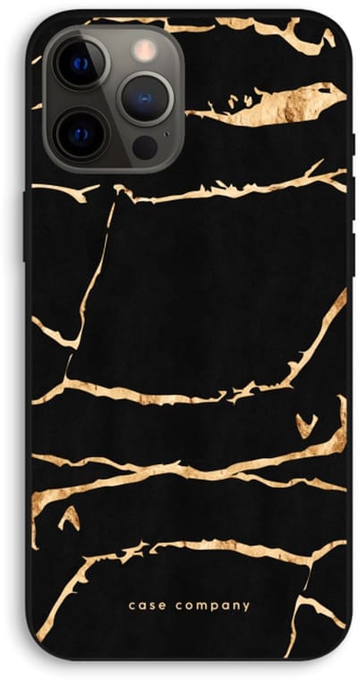 Case Company® - Hoesje geschikt voor iPhone 12 Pro Max hoesje - Gouden marmer - Biologisch Afbreekbaar Telefoonhoesje - Bescherming alle Kanten en Schermrand