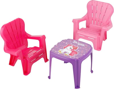 Set van Tafel en 2 Stoelen voor Kinderen – Ruimte voor Snacks, Tekeningen en Spelletjes – Geschikt voor Binnen en Buiten – Handig en Duurzaam