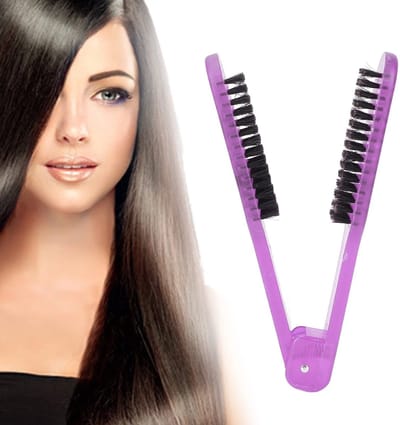 Dailygoods - Dubbele Ontkrulborstel - Antistatische Haarborstel - Hittebestendig - Altviool - Vochtige Haar Kam - Haarstyling - Geschikt voor Alle Haa...