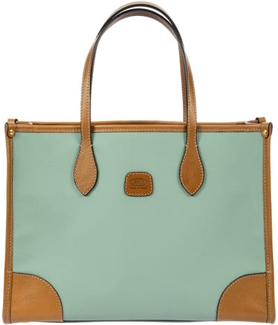 BRIC'S Schoudertas Laptoptas met laptopvak Firenze Opera Bag Eucalyptus Mintgroen