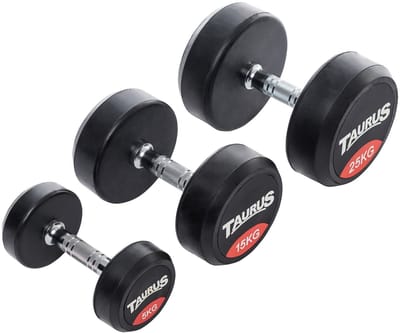 Taurus Studio Dumbbell Gerubberd 2kg – Professionele Halter per Stuk – Staal met Rubberen Coating – Ergonomische Grip – Verkrijgbaar tot 50 kg
