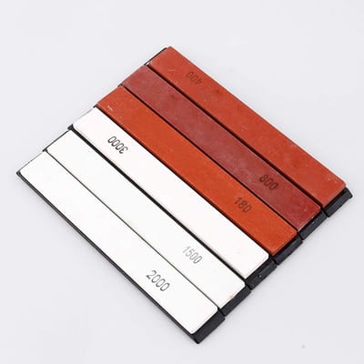 Dailygoods- Slijpsteen Set - Korrel 180# / 400# / 800# / 1500# / 2000# / 3000# - Slijpsteen voor Messen - Slijpsteen voor Keuken - Scherpe Messen - Professionele Kwaliteit - Slijpblok