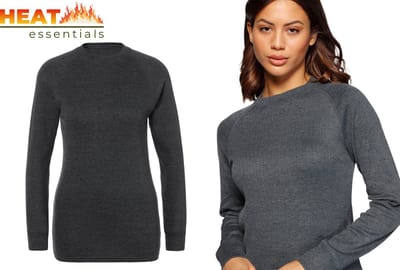 Heat Essentials - Thermo Ondergoed Dames - Thermoshirt Dames - Antraciet - S - Thermokleding Dames - Thermo Shirt Dames Lange Mouw