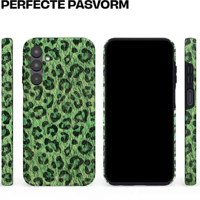 Casetastic hoesje geschikt voor Samsung Galaxy S25 - Dubbellaagse bescherming - Groene Panterprint - Fashion Case - Donkergroen Zwart