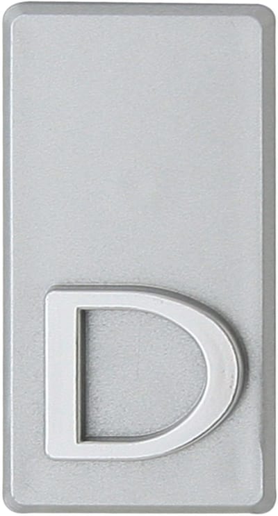 Domino® Deurnummer Letter Zelfklevend INV - "D" - Zilver - Woonhuisnummer Hotelkamernummer 40x47mm - Huisnummer Brievenbus Adresnummer Stickers - Huisnummerplaatje - Deur en Kamernummer - Lockernummer