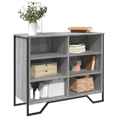 vidaXL - Dressoir - 91x35,5x74,5 - cm - bewerkt - hout - grijs - sonoma - eikenkleurig