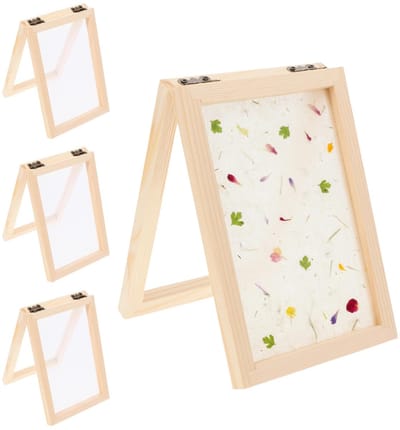 Dailygoods- Zeef 3 Stuks - Doe-Het-Zelf Productielijst - Knutselgereedschap - Afmetingen 18 x 12,5 cm - Milieu Educatie - Duurzaam Koper Frame - Papierzeef