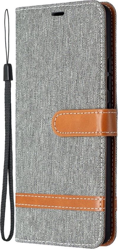 Coverup Hoesje - Geschikt voor Samsung Galaxy A42 Hoesje - Coverup Denim Book Case - Grijs